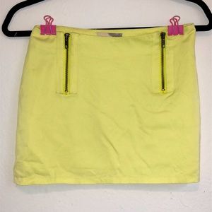 Neon yellow mini skirt